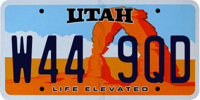 UT license plate W449QD