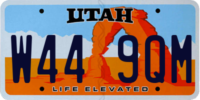 UT license plate W449QM