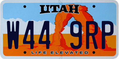 UT license plate W449RP