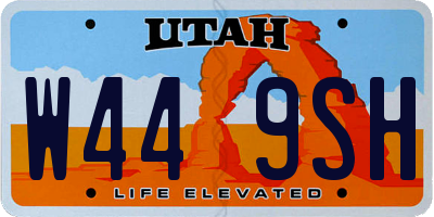 UT license plate W449SH