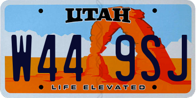 UT license plate W449SJ
