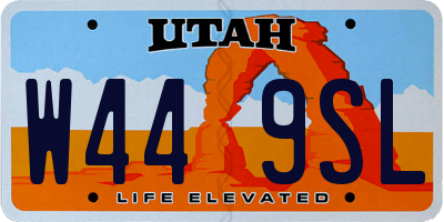 UT license plate W449SL
