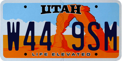 UT license plate W449SM