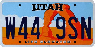 UT license plate W449SN