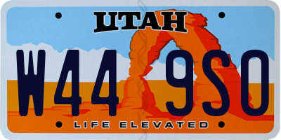 UT license plate W449SO