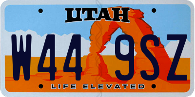 UT license plate W449SZ