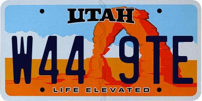 UT license plate W449TE