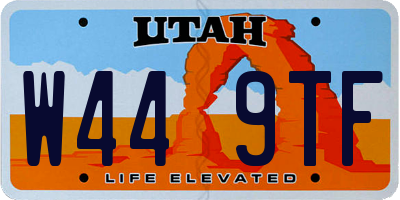 UT license plate W449TF