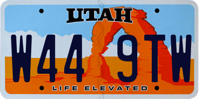 UT license plate W449TW