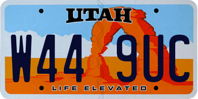 UT license plate W449UC