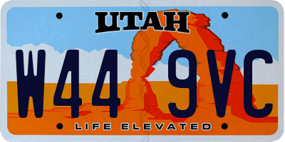 UT license plate W449VC