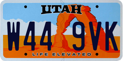 UT license plate W449VK