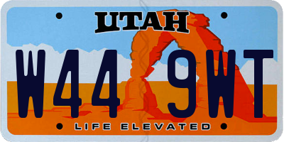 UT license plate W449WT