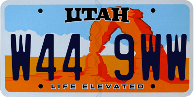 UT license plate W449WW