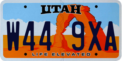 UT license plate W449XA