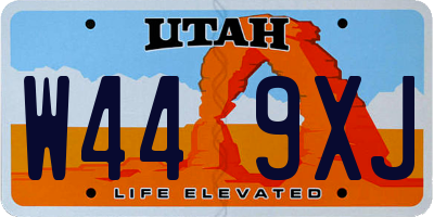 UT license plate W449XJ