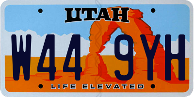 UT license plate W449YH