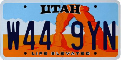 UT license plate W449YN