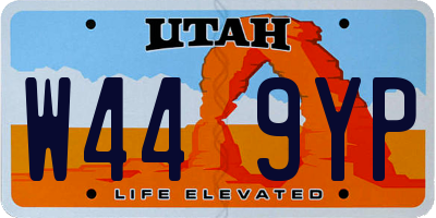 UT license plate W449YP