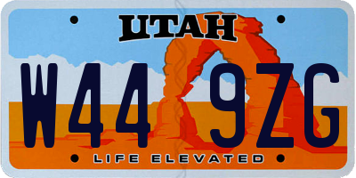 UT license plate W449ZG