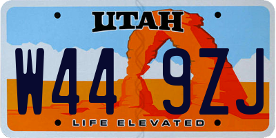 UT license plate W449ZJ