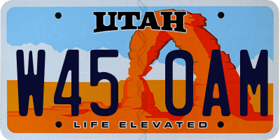 UT license plate W450AM