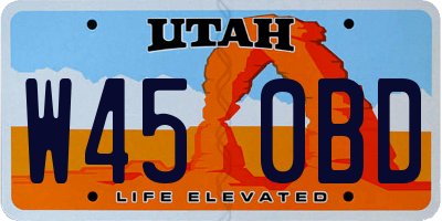 UT license plate W450BD