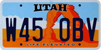 UT license plate W450BV