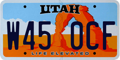 UT license plate W450CF