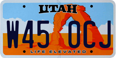 UT license plate W450CJ