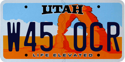 UT license plate W450CR