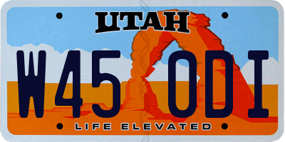 UT license plate W450DI