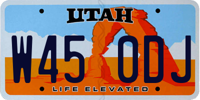 UT license plate W450DJ