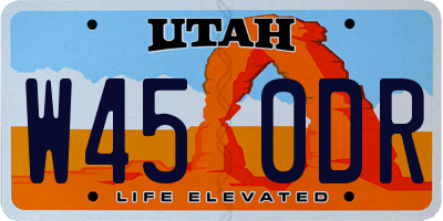 UT license plate W450DR
