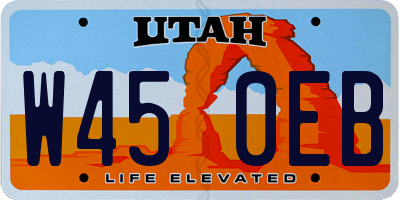 UT license plate W450EB