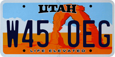 UT license plate W450EG
