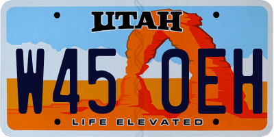 UT license plate W450EH
