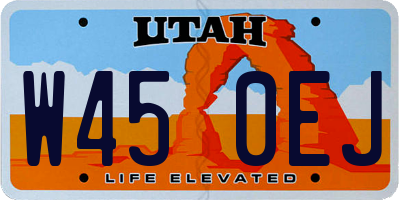 UT license plate W450EJ