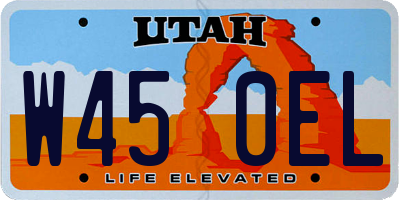 UT license plate W450EL