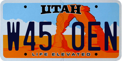 UT license plate W450EN