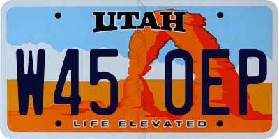 UT license plate W450EP