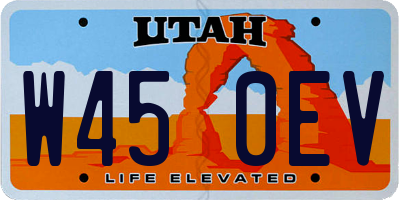 UT license plate W450EV