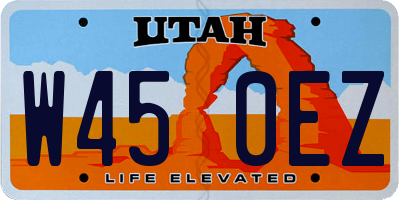 UT license plate W450EZ