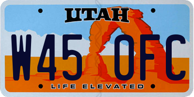UT license plate W450FC