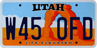 UT license plate W450FD