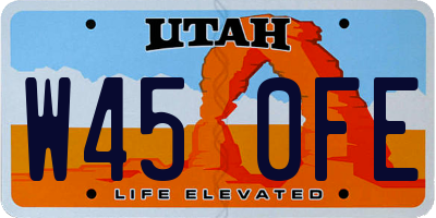 UT license plate W450FE