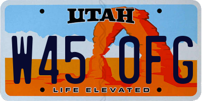 UT license plate W450FG