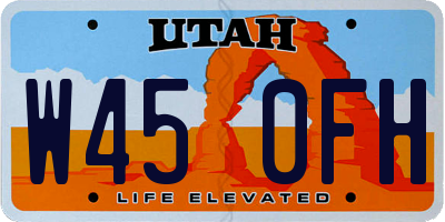 UT license plate W450FH