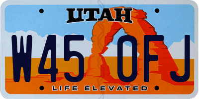 UT license plate W450FJ