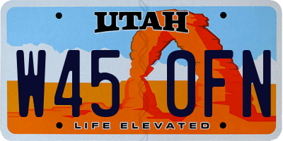 UT license plate W450FN